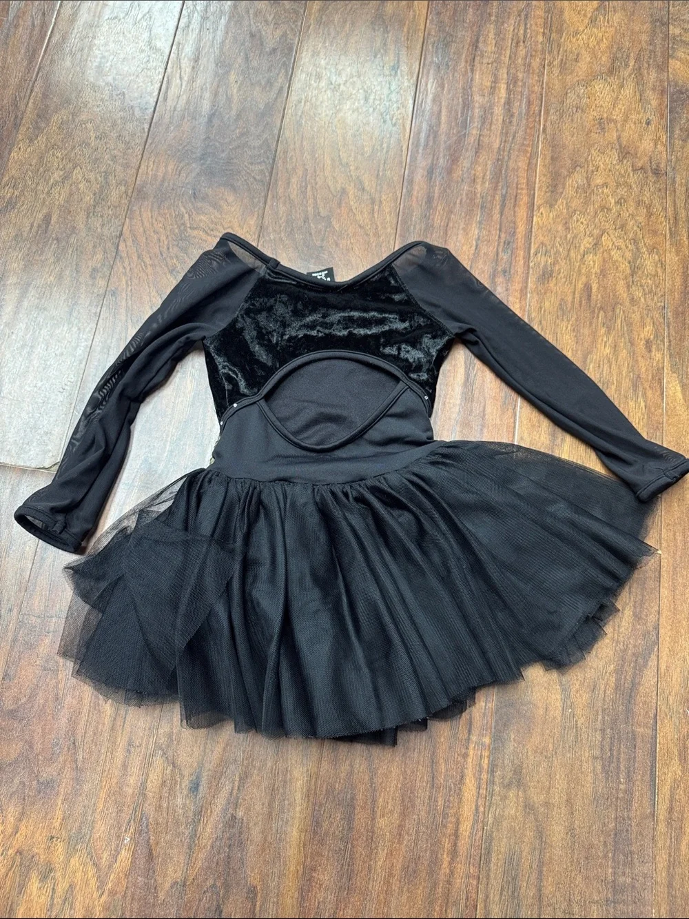 Bloch Black Velvet Long-Sleeve Ballet Tutu Dress